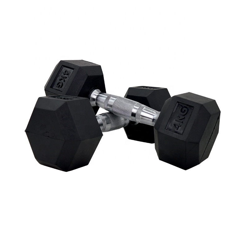 Latihan Dumbbell Bulat Karet 5kg 7.5kg 10kg Dumbbell Home Gym Hex Dumbbells Karet