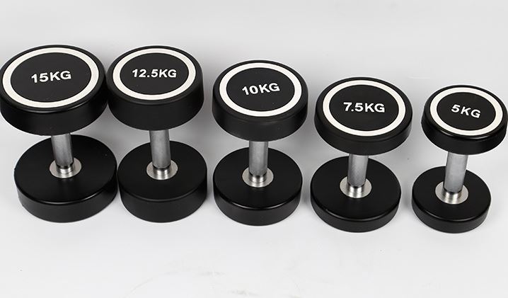 Angkat Bobot Fitness Gym Fitness Equipment Round Kepala Karet Dumbbell